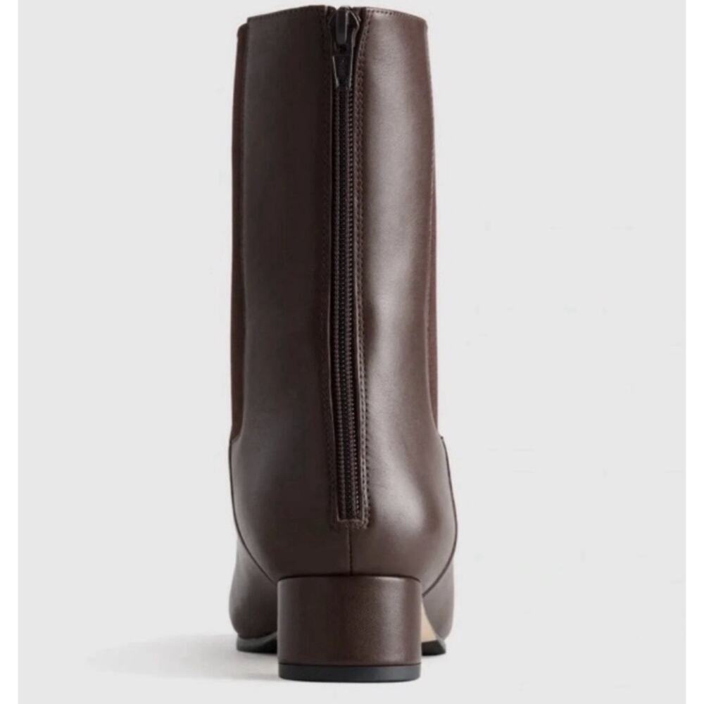 NEW Quince Women Italian Leather Kitten Heel Ankle Boot •6.5 Espresso Brown $164 - Picture 3 of 11